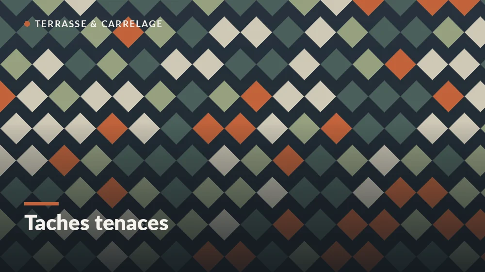 tache sur carrelage : rinçage après détachage d'un carrelage de terrasse en grès cérame