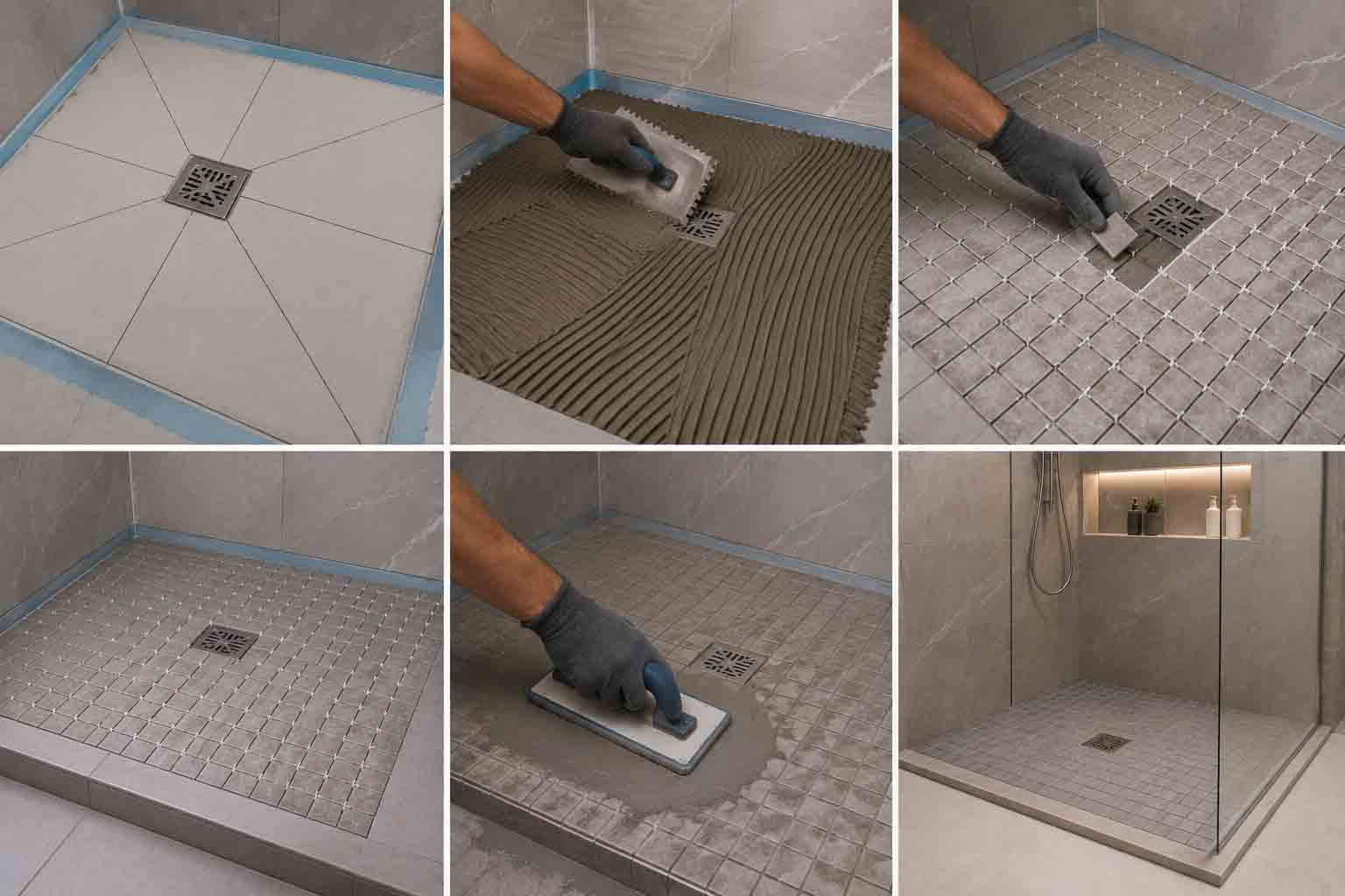 Installation du carrelage de douche étape par étape