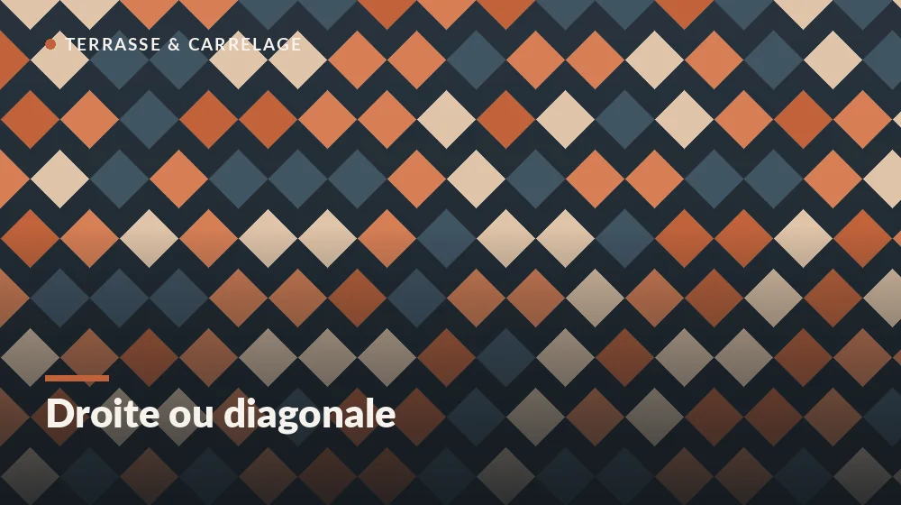 pose de carrelage en diagonale : traçage des axes à 45 degrés au cordeau