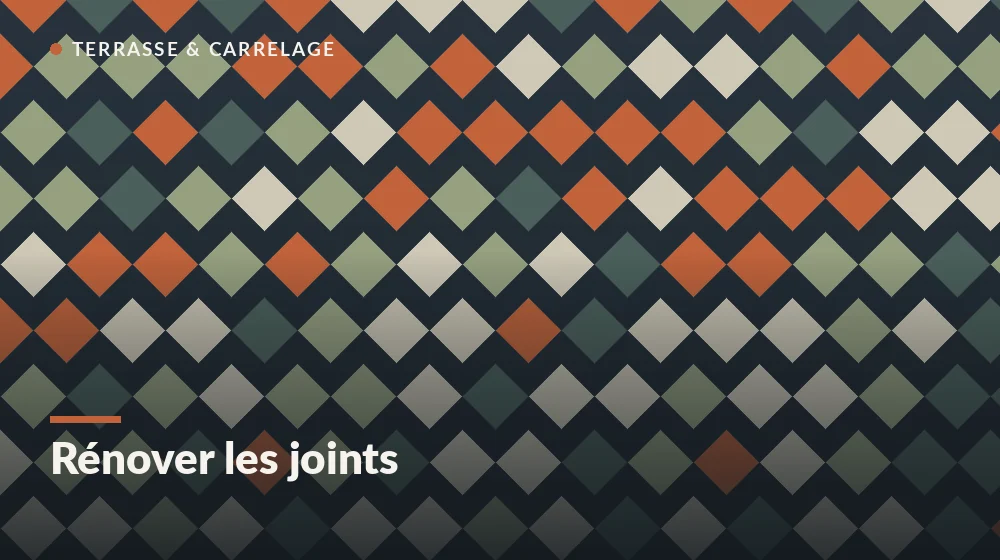 rénover joints carrelage : lissage du mortier de joint neuf sur un carrelage de terrasse